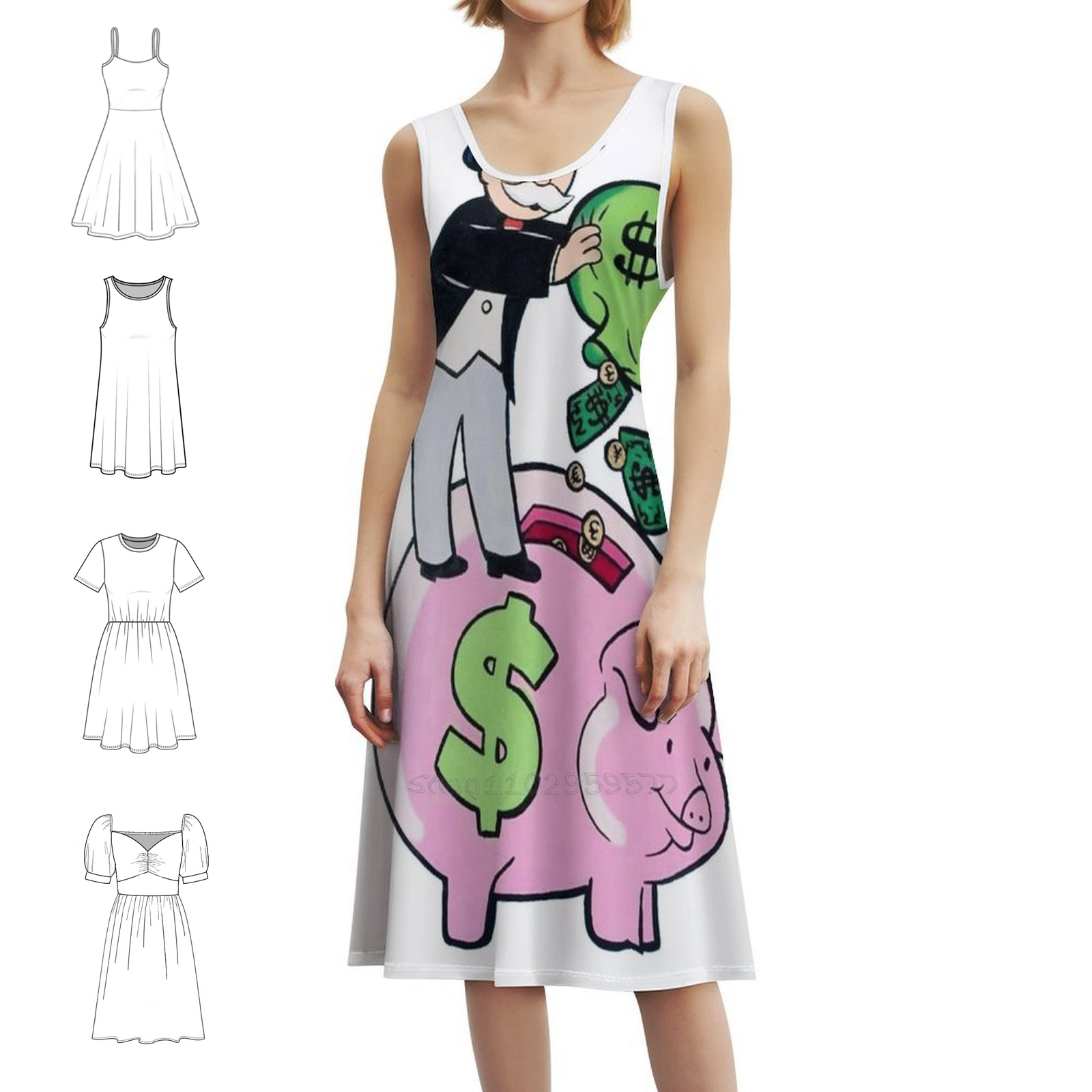 Party Games Quotes - Piggy Bank Sexy Vacation Dress For