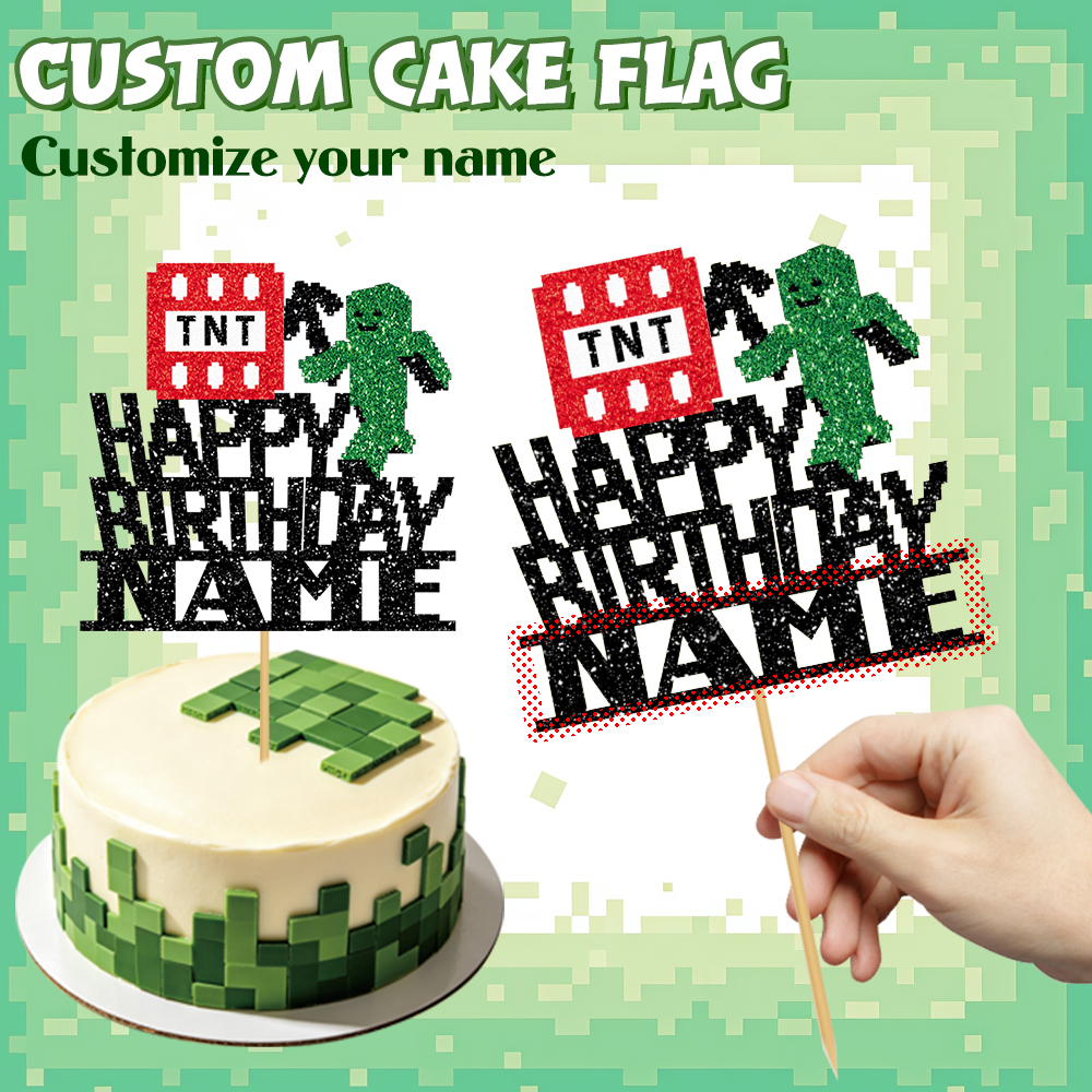 1/3/6 Pcs Of Glitter Minecraft - Party Games Name reseña y precio
