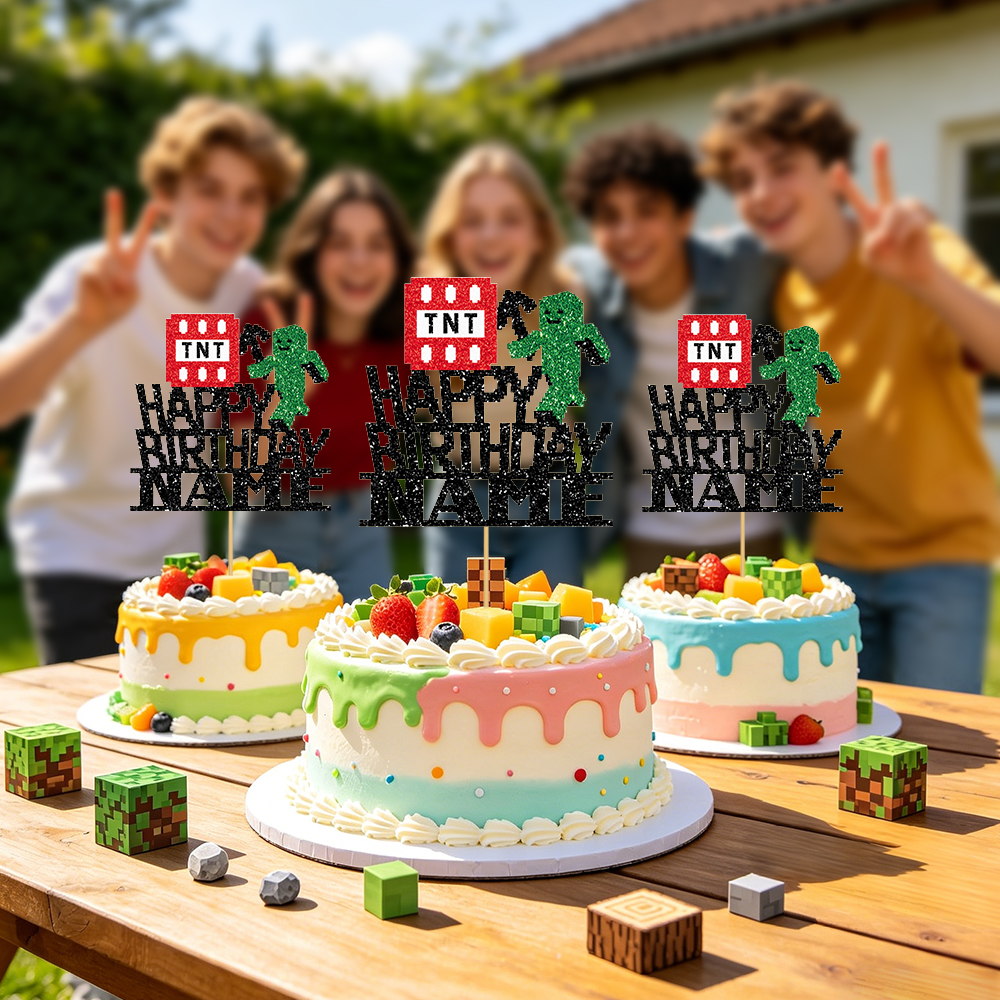 1/3/6 Pcs Of Glitter Minecraft - Party Games Name reseña y precio