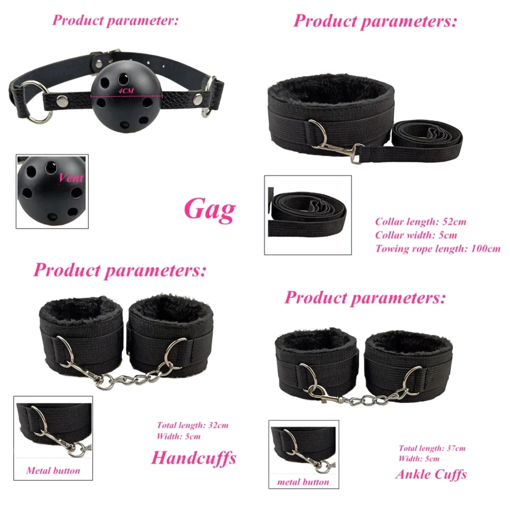 Leather BDSM Kit Handcuffs Sex - Party Games Couple reseña y precio
