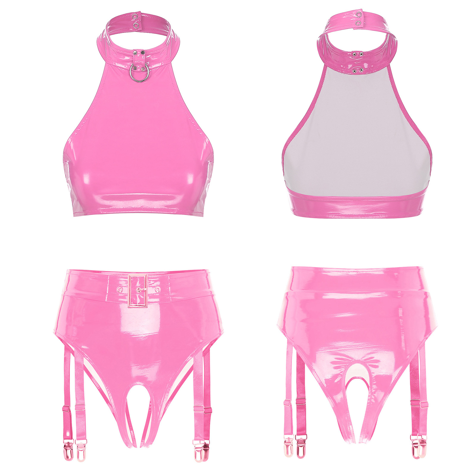 Women Glossy PU Leather Bra Ta - Party Games Couple reseña y precio