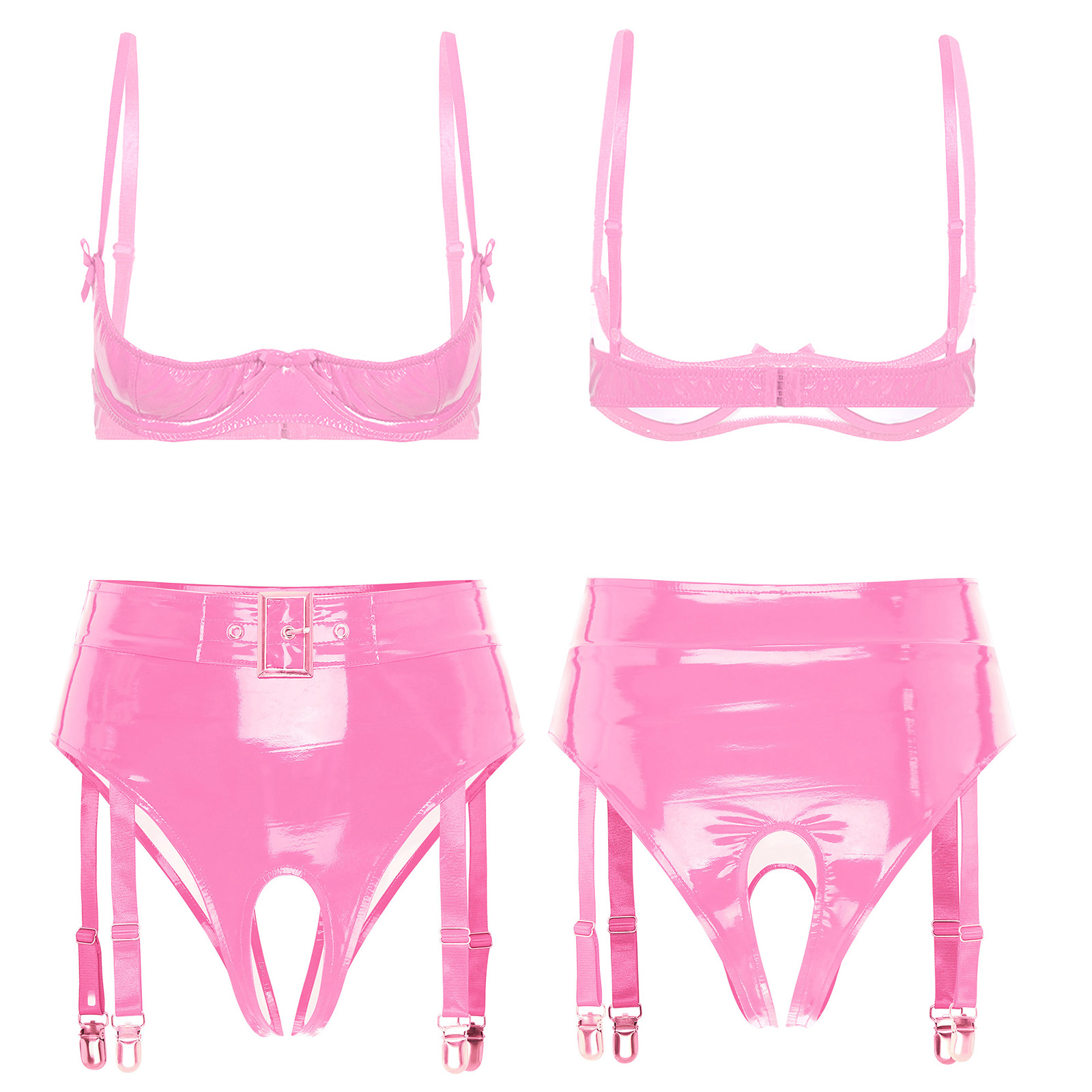 Women Glossy PU Leather Bra Ta - Party Games Couple reseña y precio