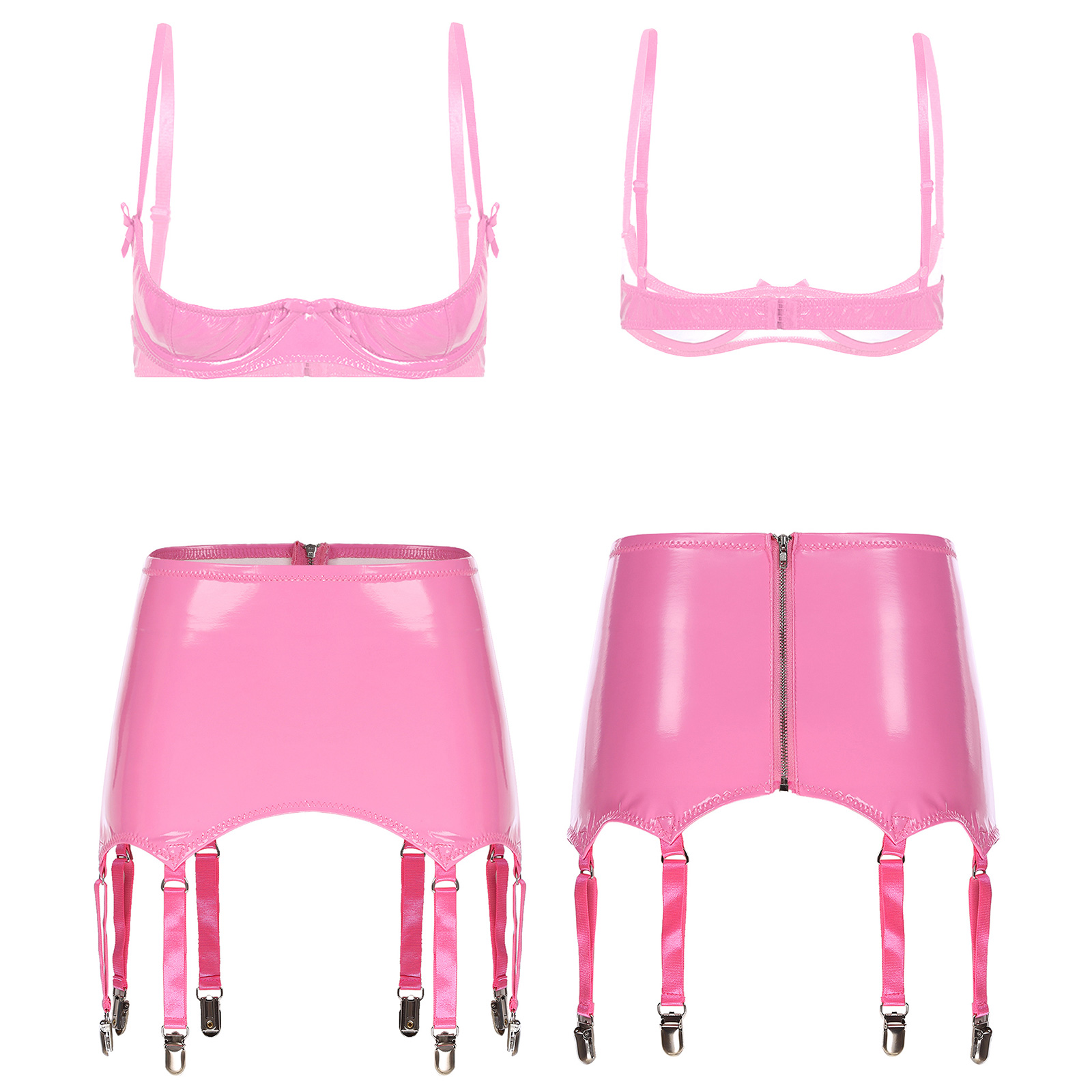 Women Glossy PU Leather Bra Ta - Party Games Couple reseña y precio