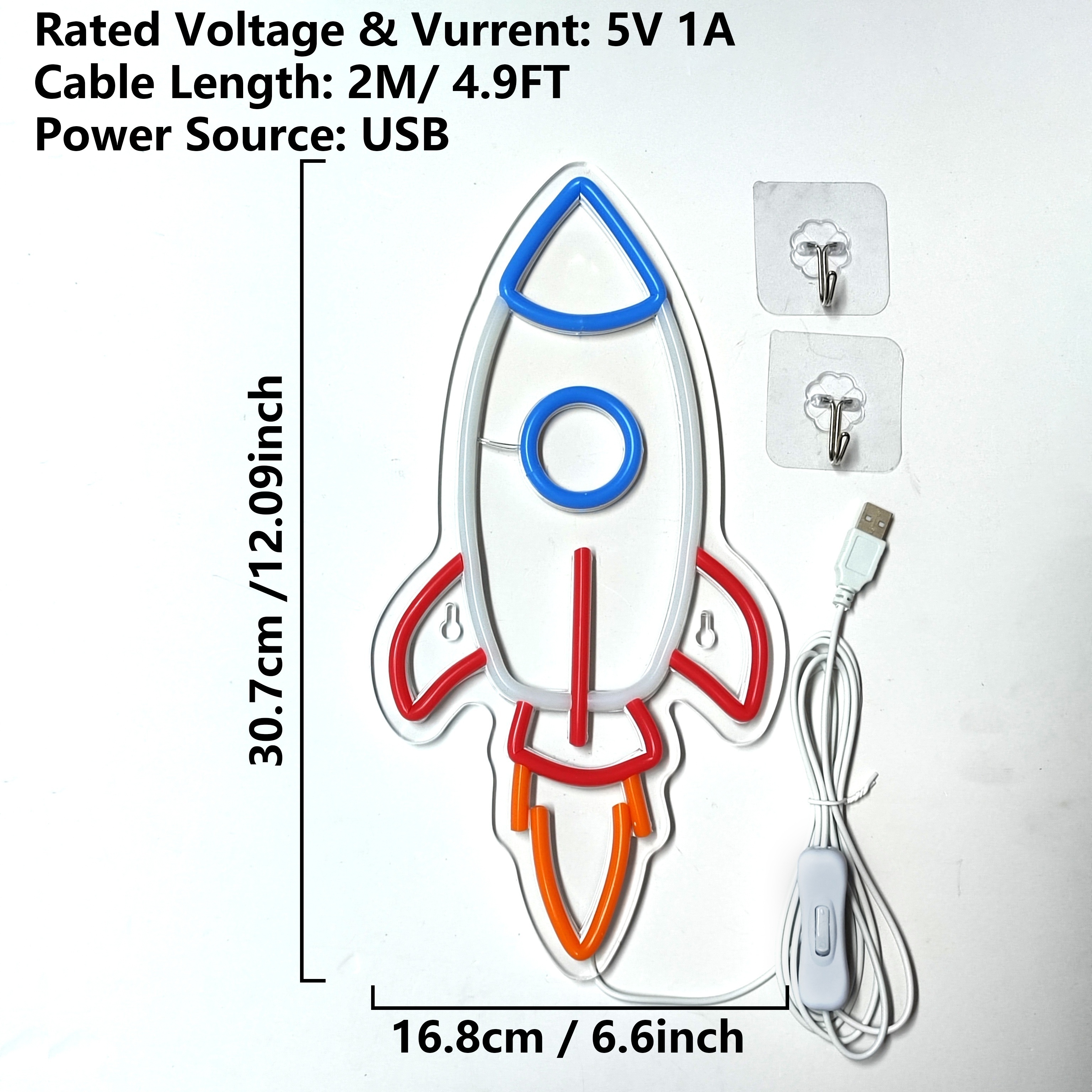 Rocket Neon Sign, USB Powered  - Party Games Switch reseña y precio