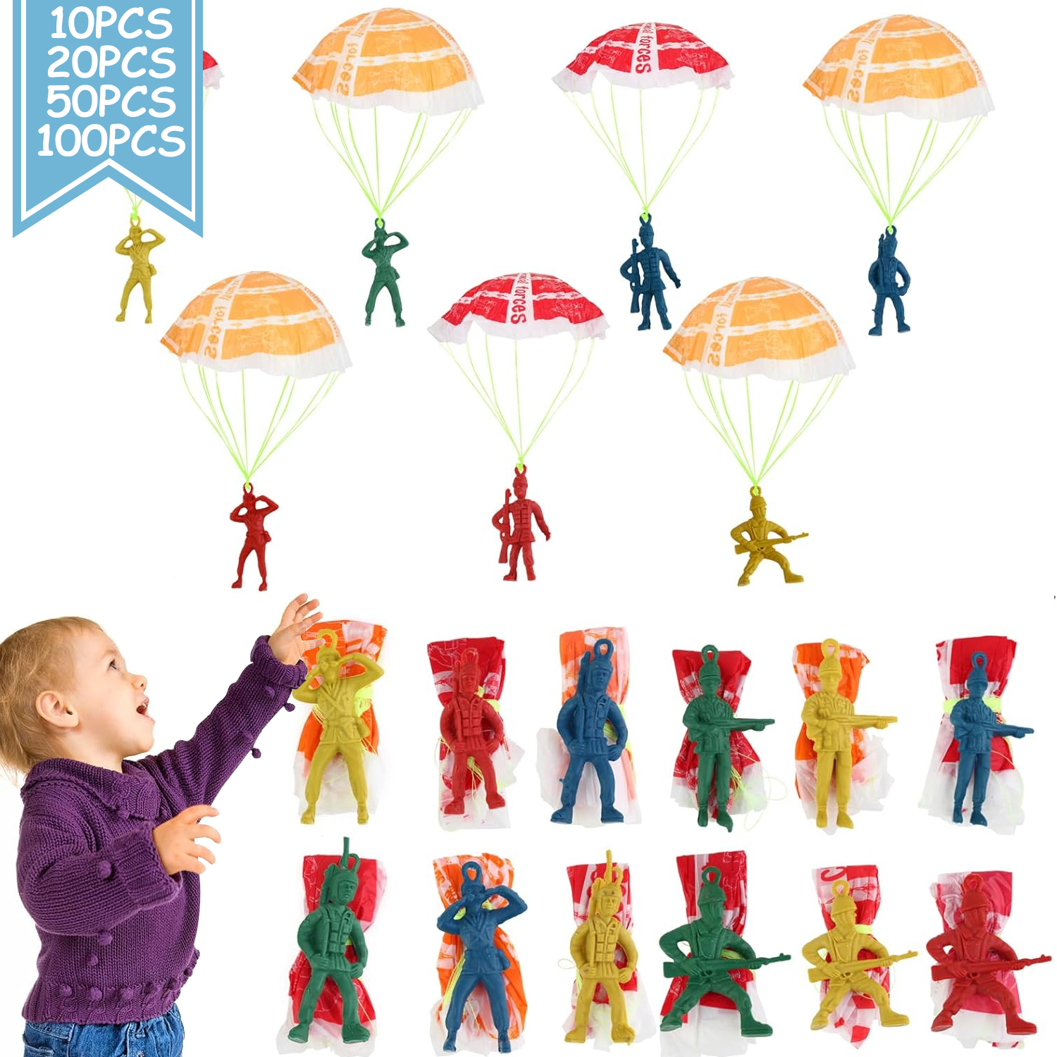 10/100pcs Parachute Toys for K - Party Games Ideas For Kids reseña y precio