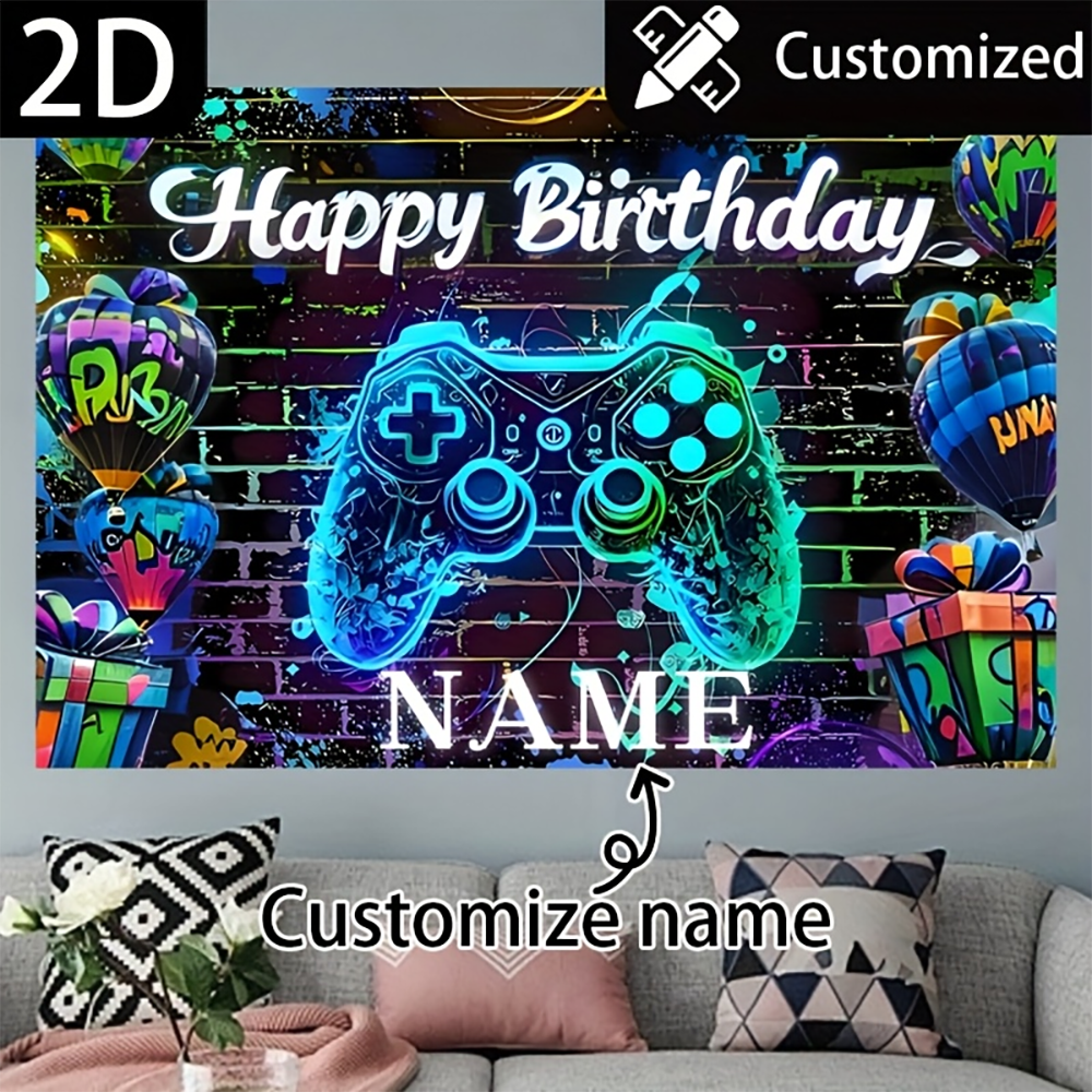 1pc  Personalized Neon Gamer H - Party Games Name reseña y precio