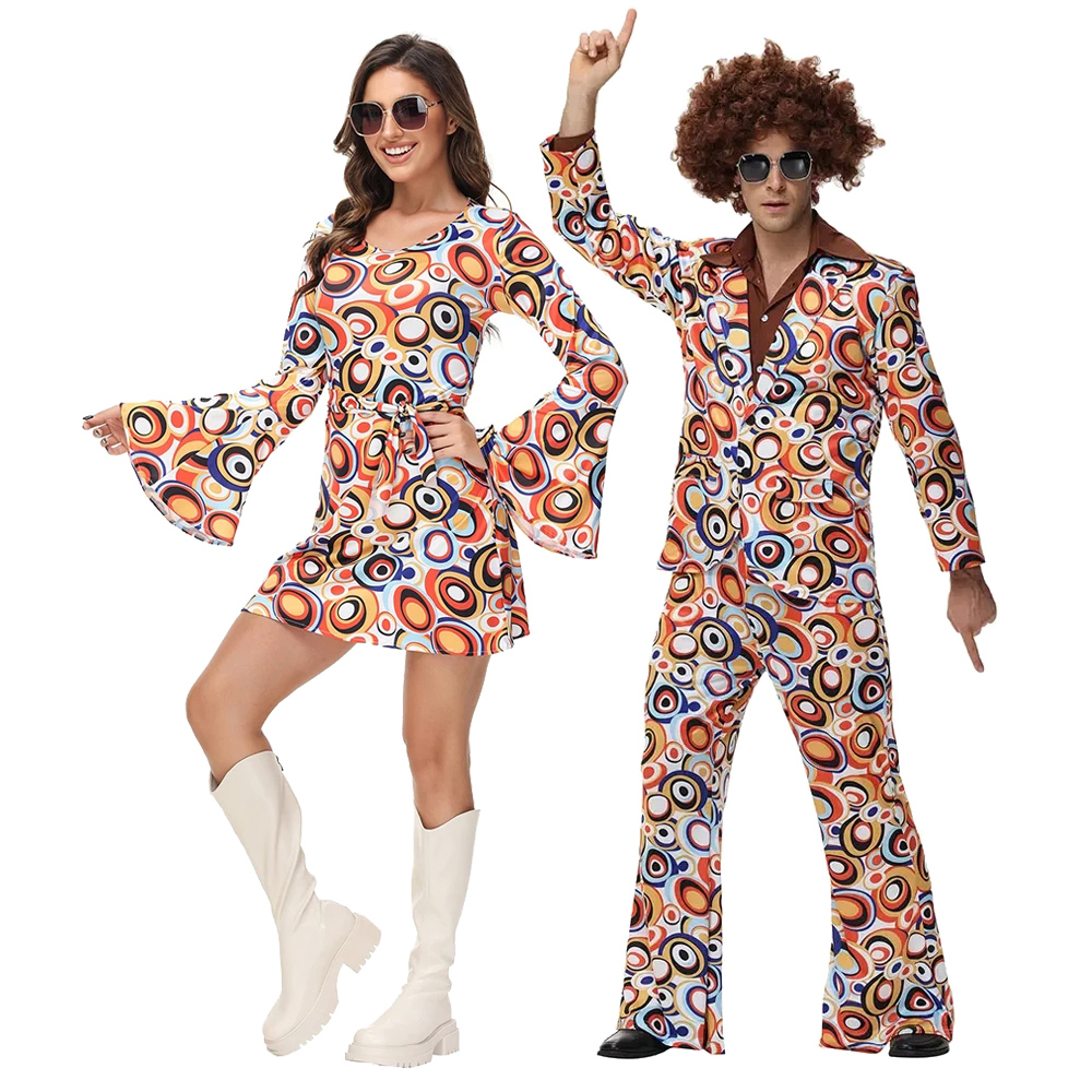 Men Women Retro 70s 80s Hippie - Party Games Couple reseña y precio
